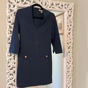 Lilly Pulitzer navy 3/4 sleeve dress